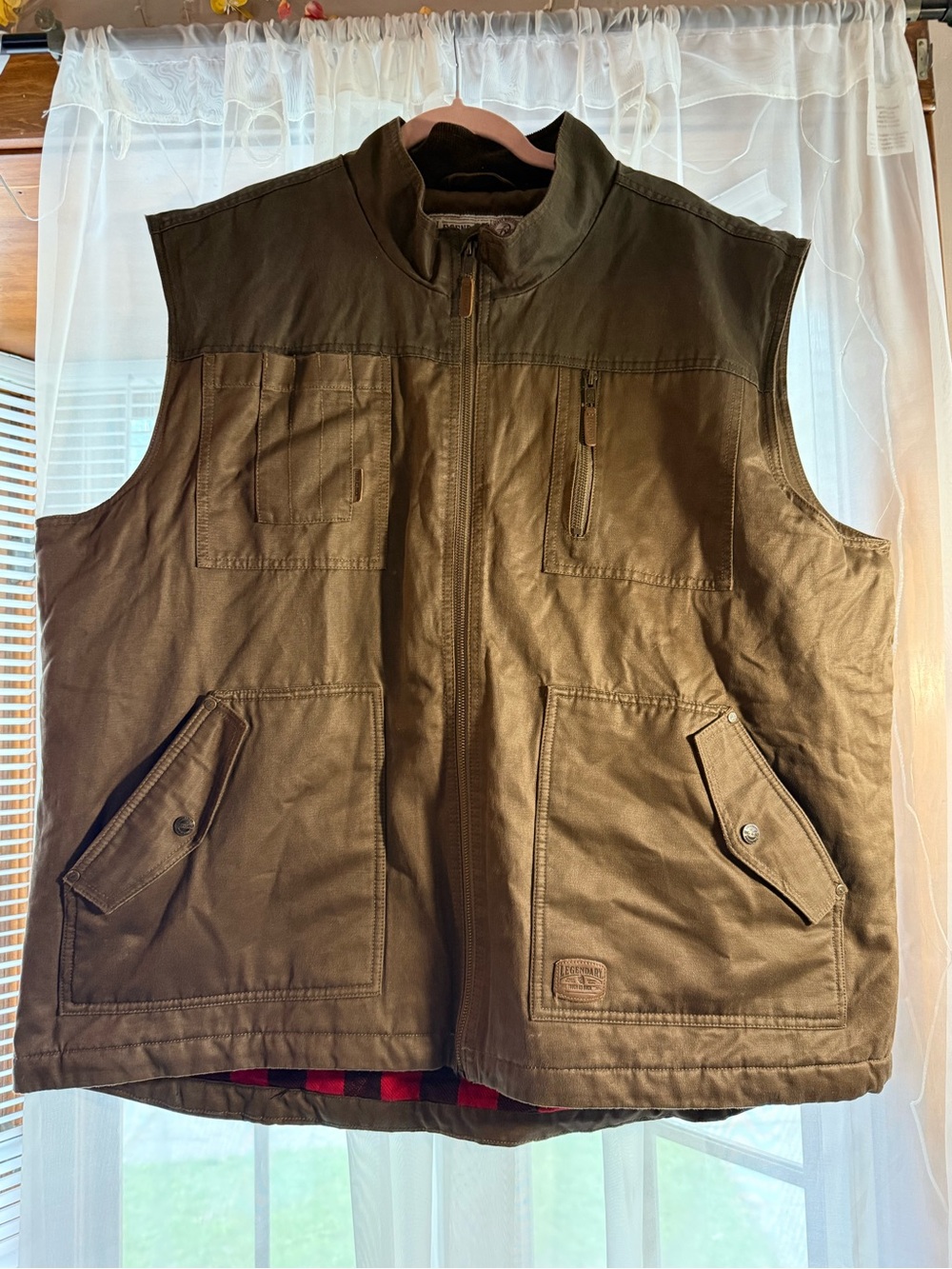 Legendary Whitetails Brown Utility Vest with Zip Front